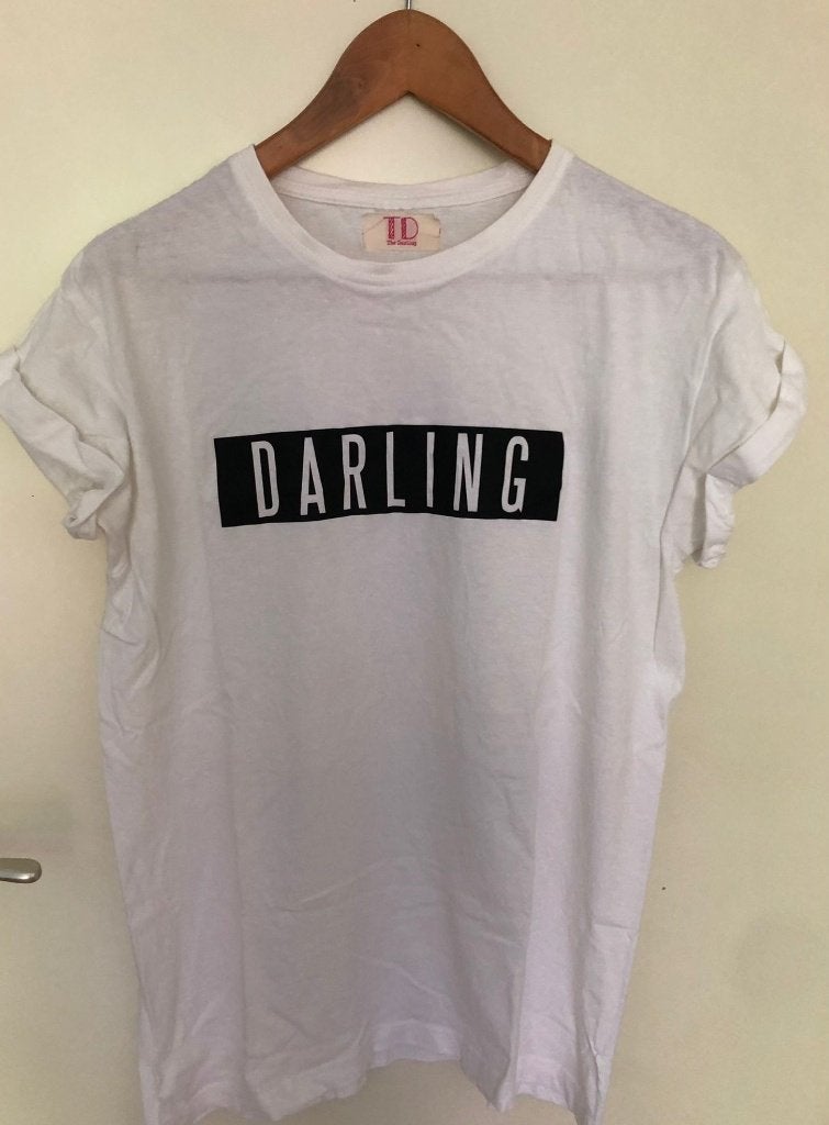 the darling tshirt 1 maat, Verzenden, Zo goed als nieuw, Wit, Korte mouw