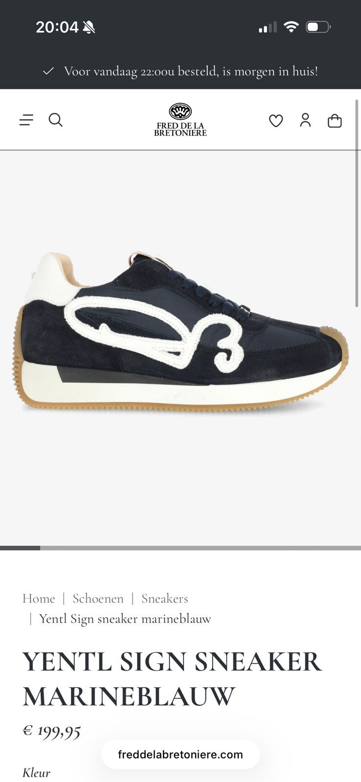 Fred de la Bretoniere sneakers maat 37, Blauw, Ophalen of Verzenden, Sneakers of Gympen, Zo goed als nieuw