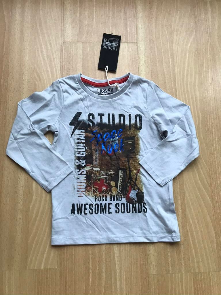 Longsleeve jongen maat 98 rockband nieuw met kaartje, Kinderen en Baby's, Kinderkleding | Maat 98, Ophalen of Verzenden, Nieuw