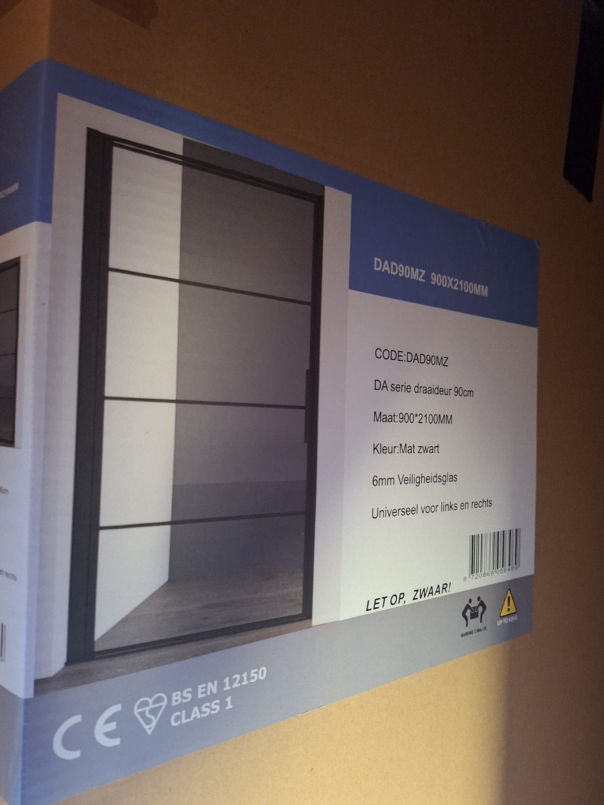 Draaideur douchewand matzwart 90x210, Doe-het-zelf en Verbouw, Sanitair, Ophalen, Nieuw, Douche