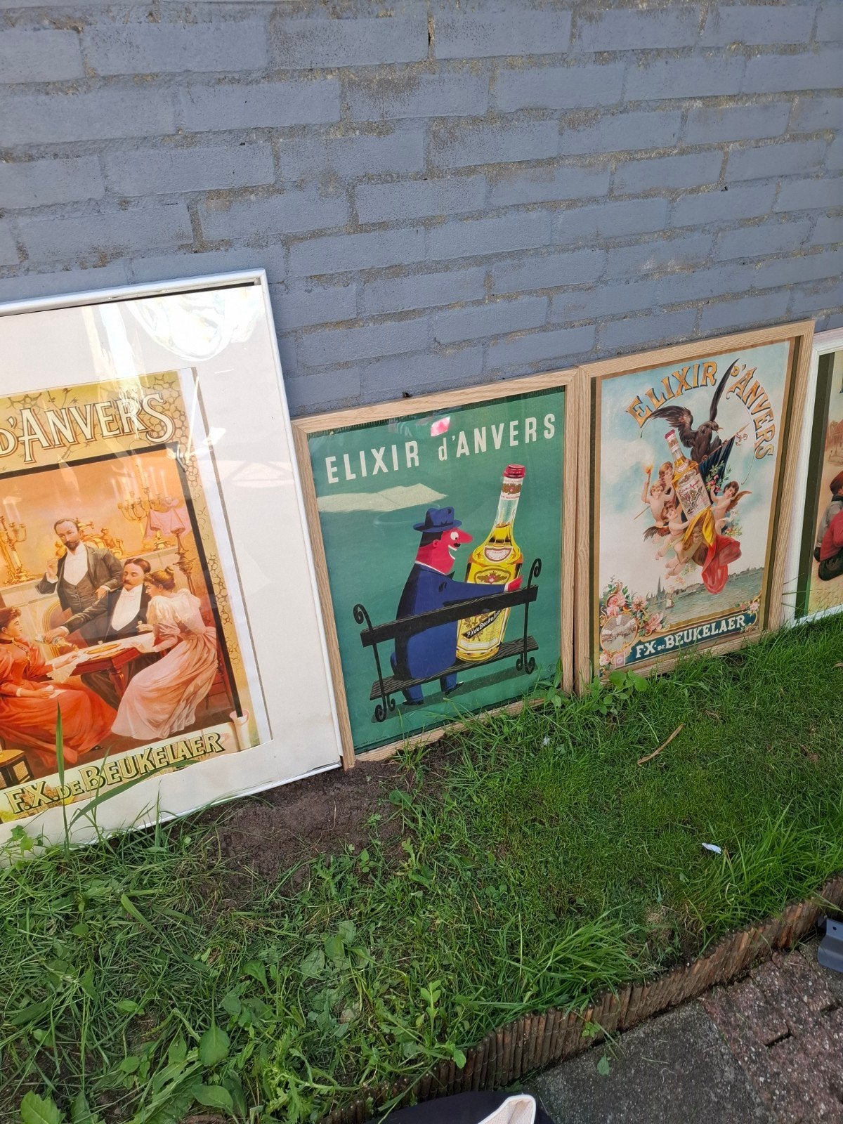 Vintage Elixir d'Anvers lijst elixer antwerpen, Verzamelen, Posters, Ophalen, Met lijst, A1 t/m A3, Reclame