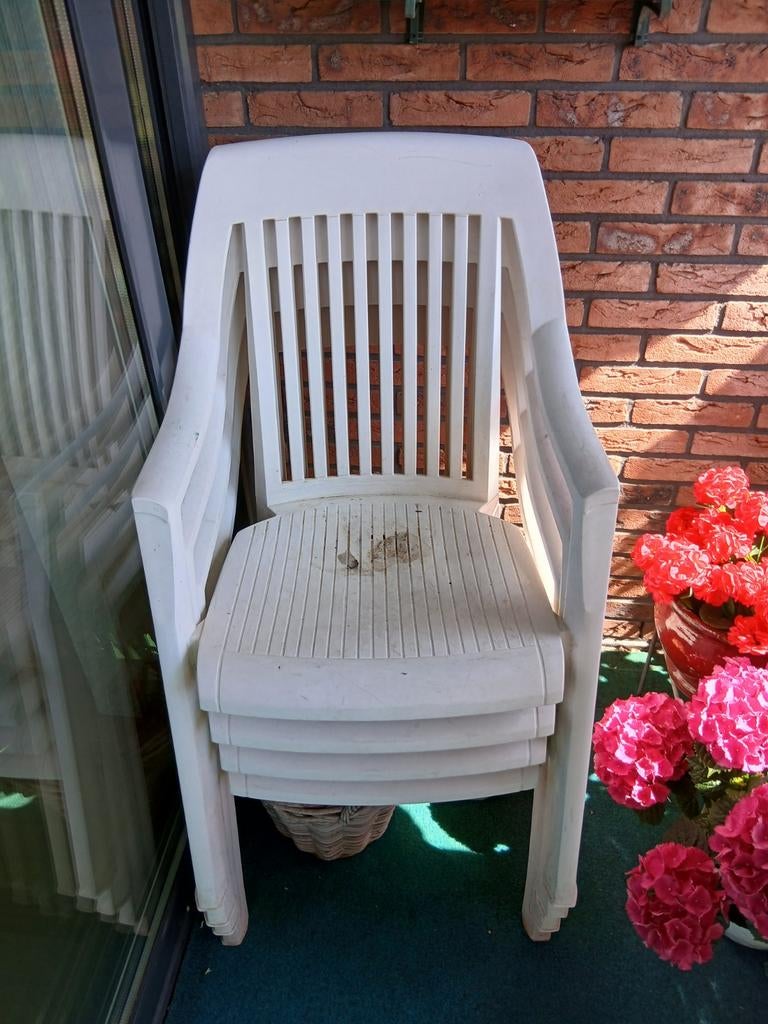 Tuinstoelen van Hartman, vier stuks, Ophalen, Gebruikt, Plastic, Stapelbaar