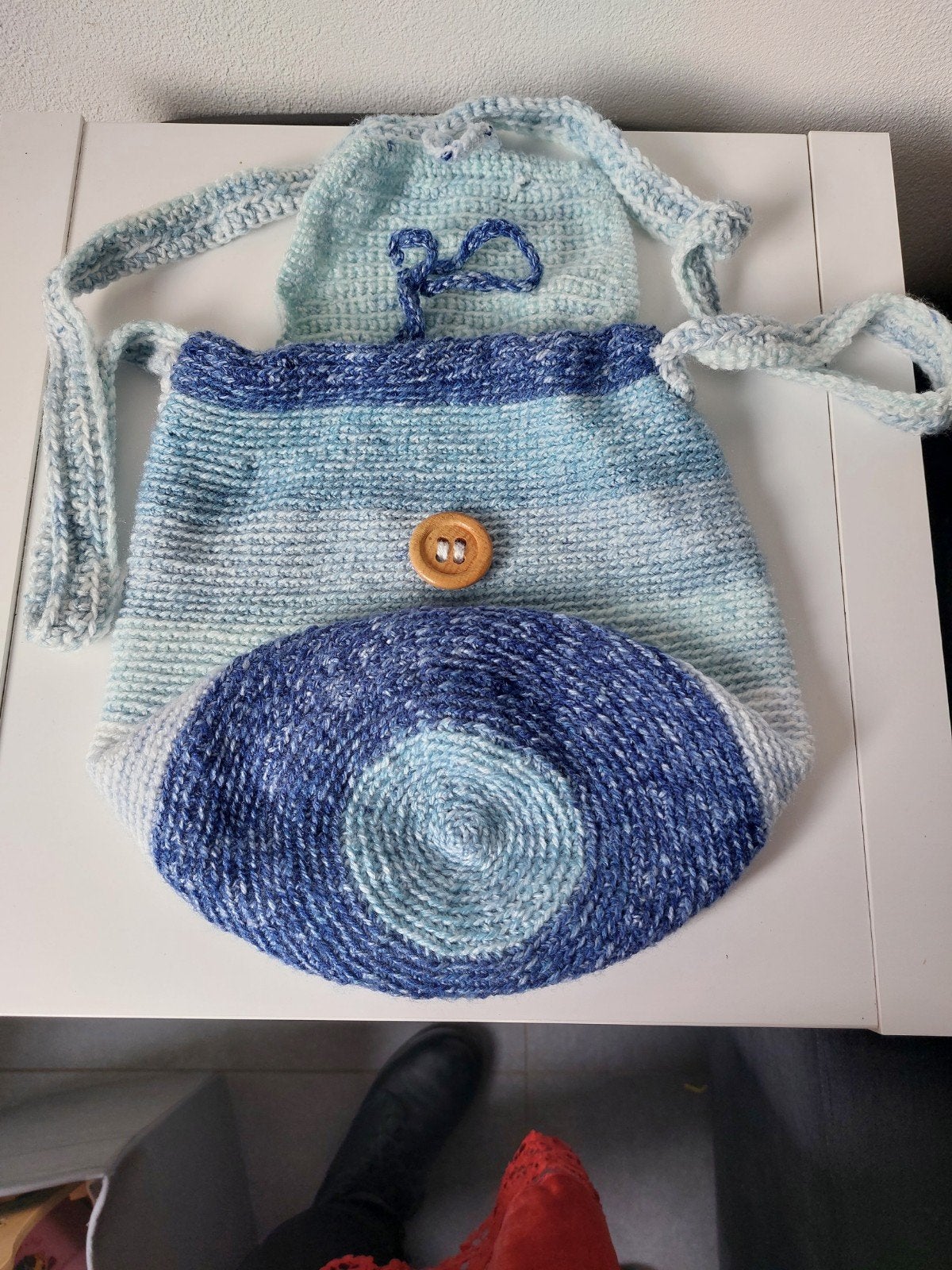 Zelfgehaakt schoudertasje / buideltasje, Ophalen of Verzenden, Nieuw, Blauw