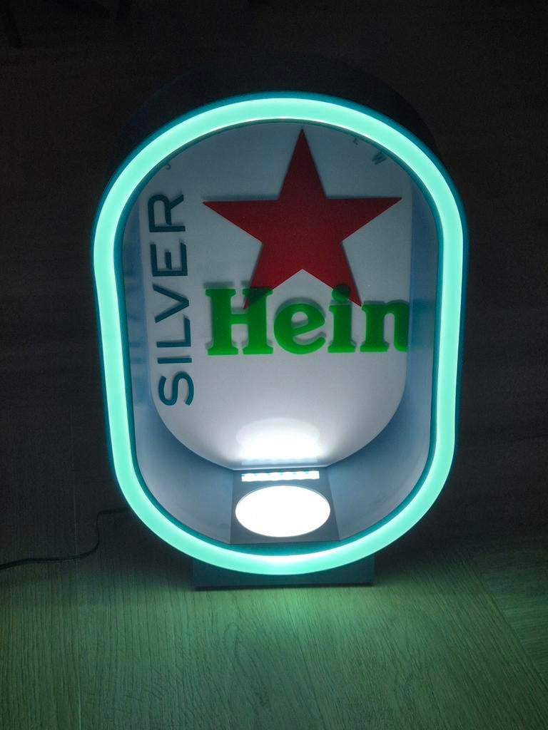 4x Nieuwe Heineken Silver LED-bakken voor bar/mancave, Ophalen, Nieuw, Reclamebord, Plaat of Schild, Heineken