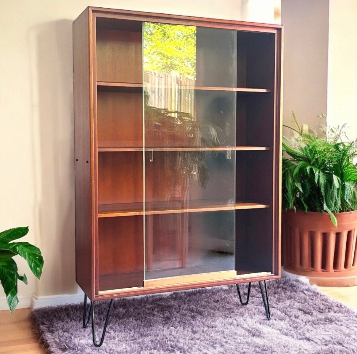 Vintage Formule Kempkes vitrinekast | boekenkast | retro, Huis en Inrichting, Ophalen, Met plank(en), 50 tot 100 cm, Niet bekend