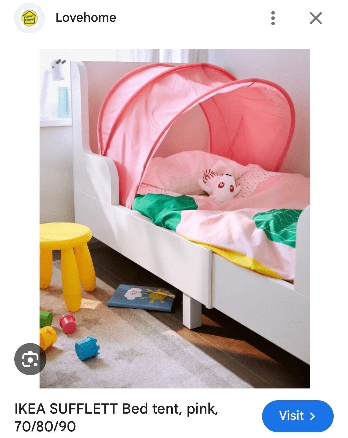 2x IKEA SUFFLETT bedtent roze, z.g.a.n. Ophalen, Ophalen, Zo goed als nieuw