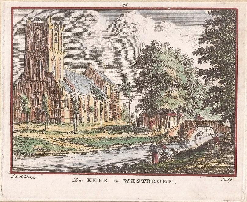 De Kerk te Westbroek 1749 Kopergravure H. Spilman, Antiek en Kunst, Kunst | Etsen en Gravures, Architectuur, Ophalen of Verzenden