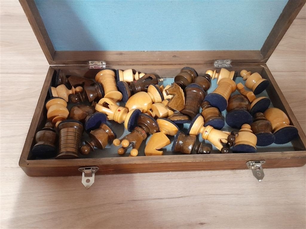 Schaak set hout - s3034, Verzenden, Zo goed als nieuw