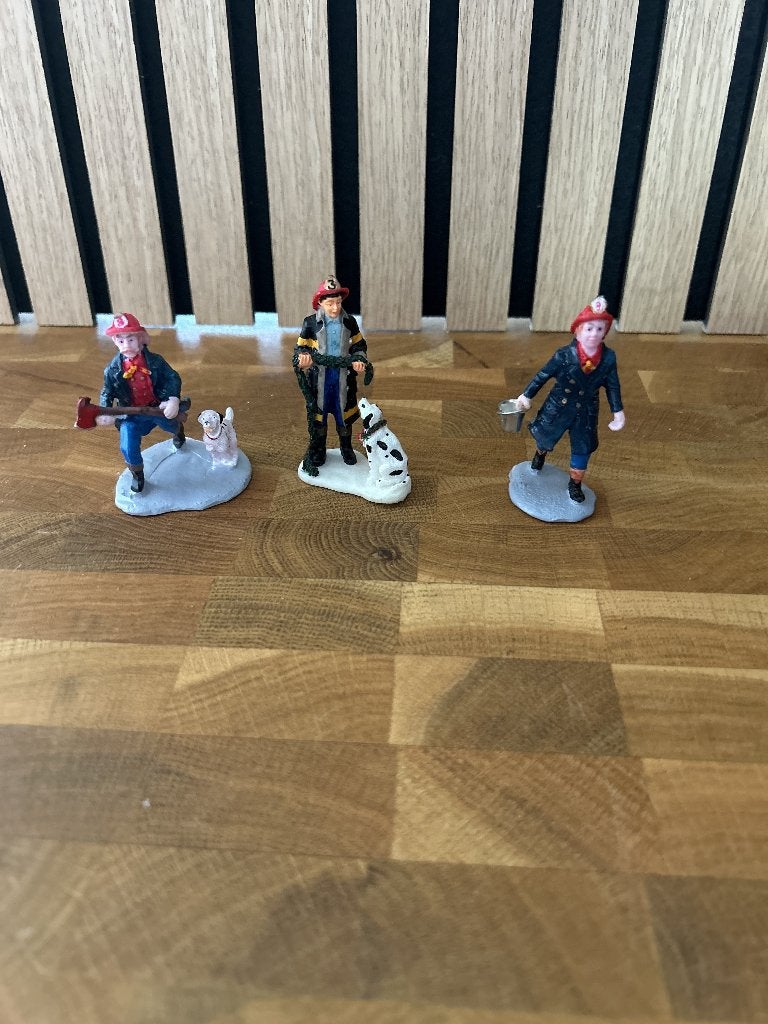 lemax brandweermannen figuren, Ophalen of Verzenden, Gebruikt
