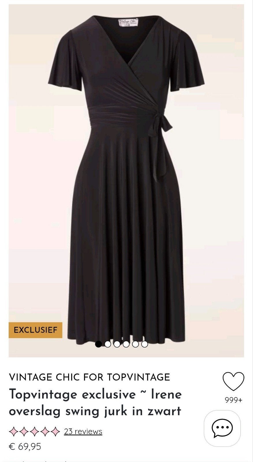 Topvintage swing jurk - Zwart, Kleding | Dames, Ophalen, Maat 42/44 (L), Zo goed als nieuw, Topvintage