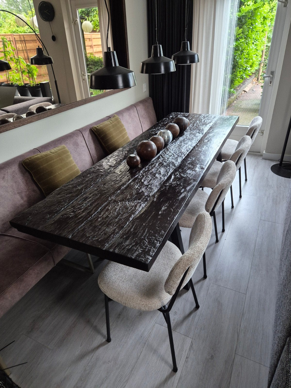Smalle tuintafel of eettafel massief hout 240x80cm, Ophalen, Rechthoekig, Hout