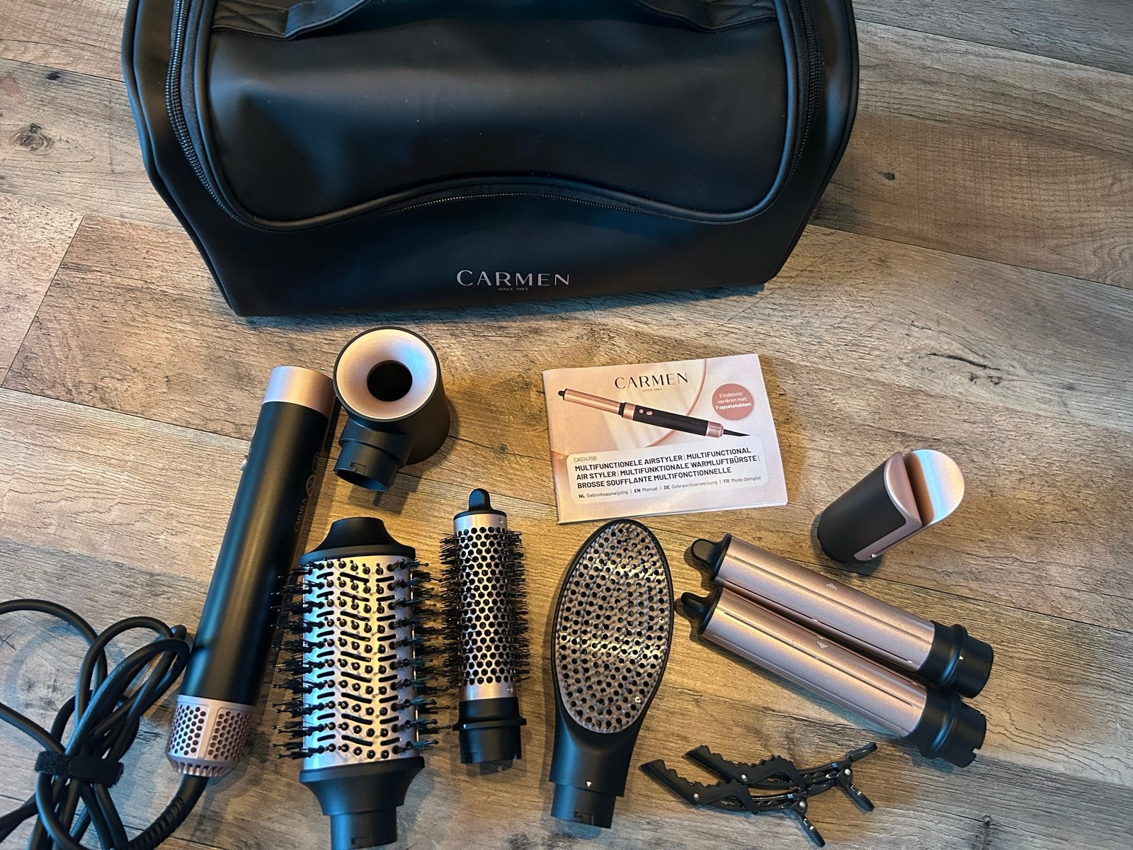 Carmen Airstyler -airwrap - föhn - krul borstel, Ophalen of Verzenden, Zo goed als nieuw, Föhn of Haardroger