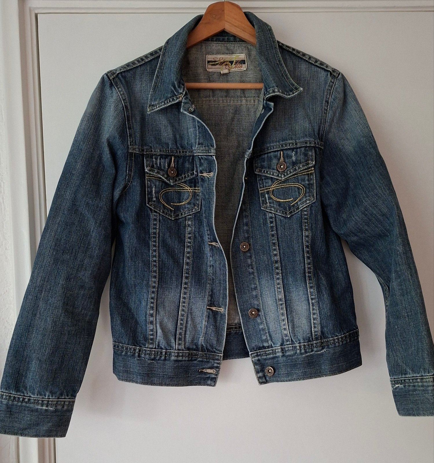 Mooi vintage spijkerjack mt 40, Ophalen of Verzenden, Zo goed als nieuw, Maat 38/40 (M), Blauw