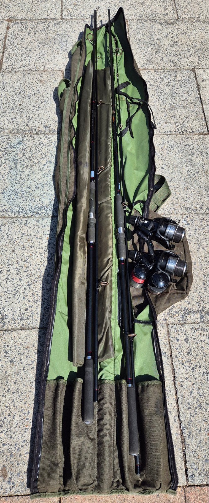Complete vintage karperset | Shimano Aero Baitrunner + BIFA, Ophalen, Zo goed als nieuw, Complete hengel
