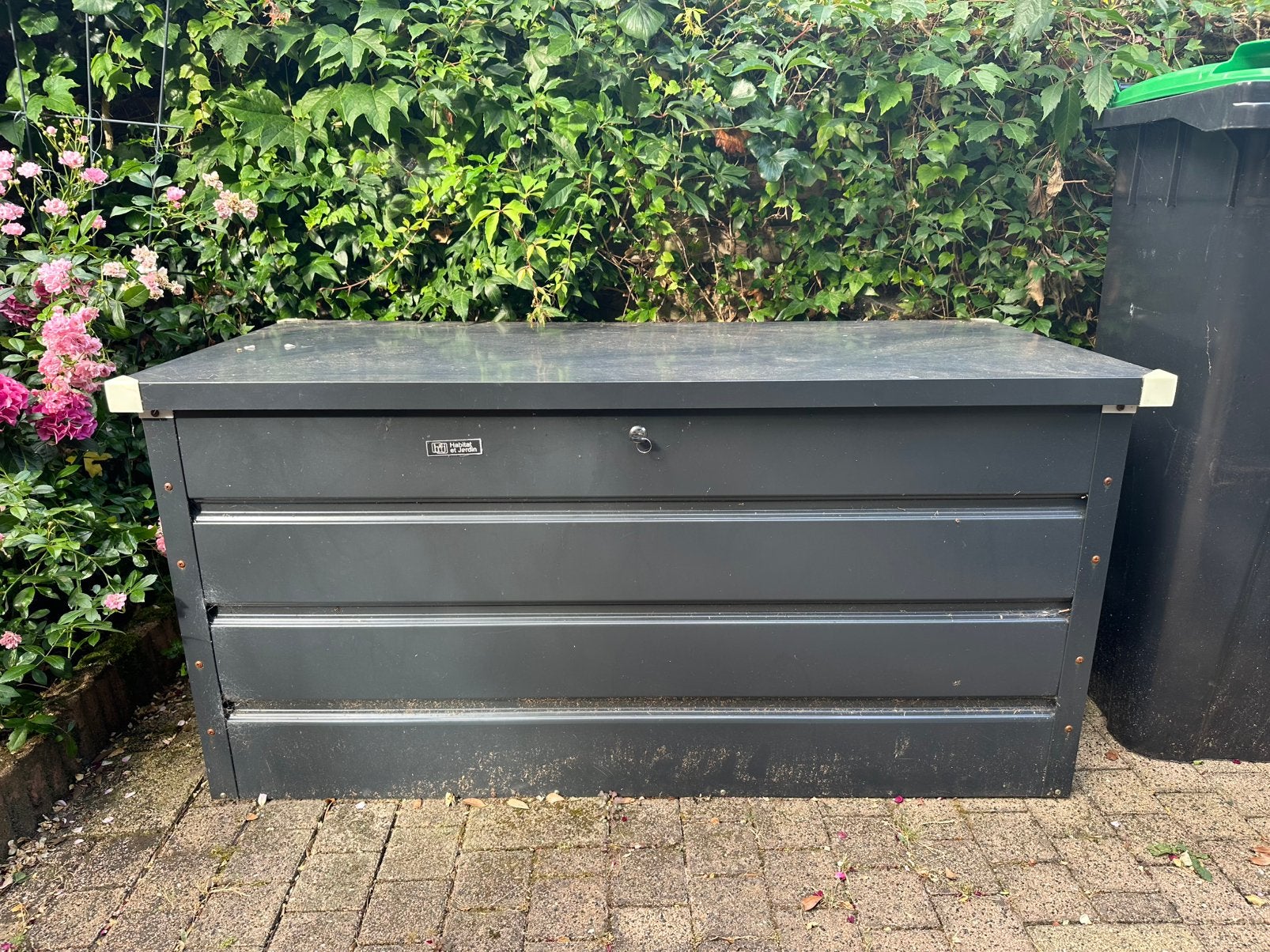 Opbergbox metalen tuinkist - 480 liter - 132 x 61 x 60 cm, Ophalen, Nieuw, Metaal, Containerberging