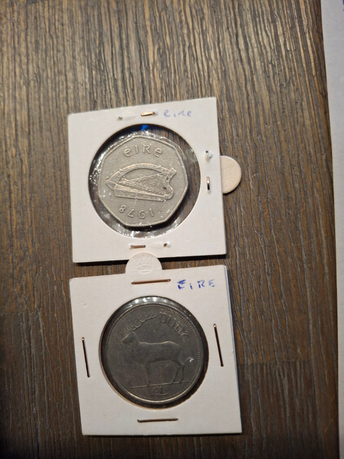 Ierse munten - 50p en 10p (1978, 1986), Ophalen of Verzenden, Overige landen, Losse munt