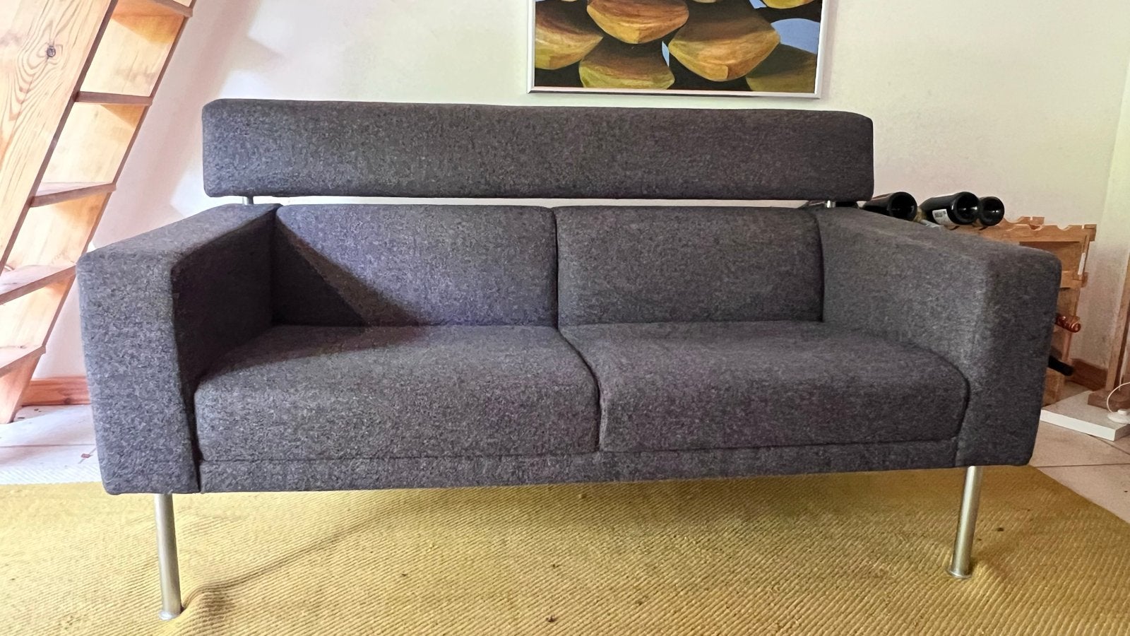 Comfortabele Deense tweepersoonsbank, Ophalen, Gebruikt, 150 tot 200 cm, Tweepersoons