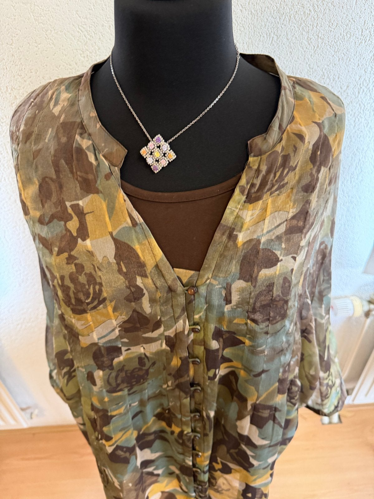 2-delige gelaagde blouse met top camouflage maat 52/54, Ophalen of Verzenden, Zo goed als nieuw, Groen, Blouse of Tuniek