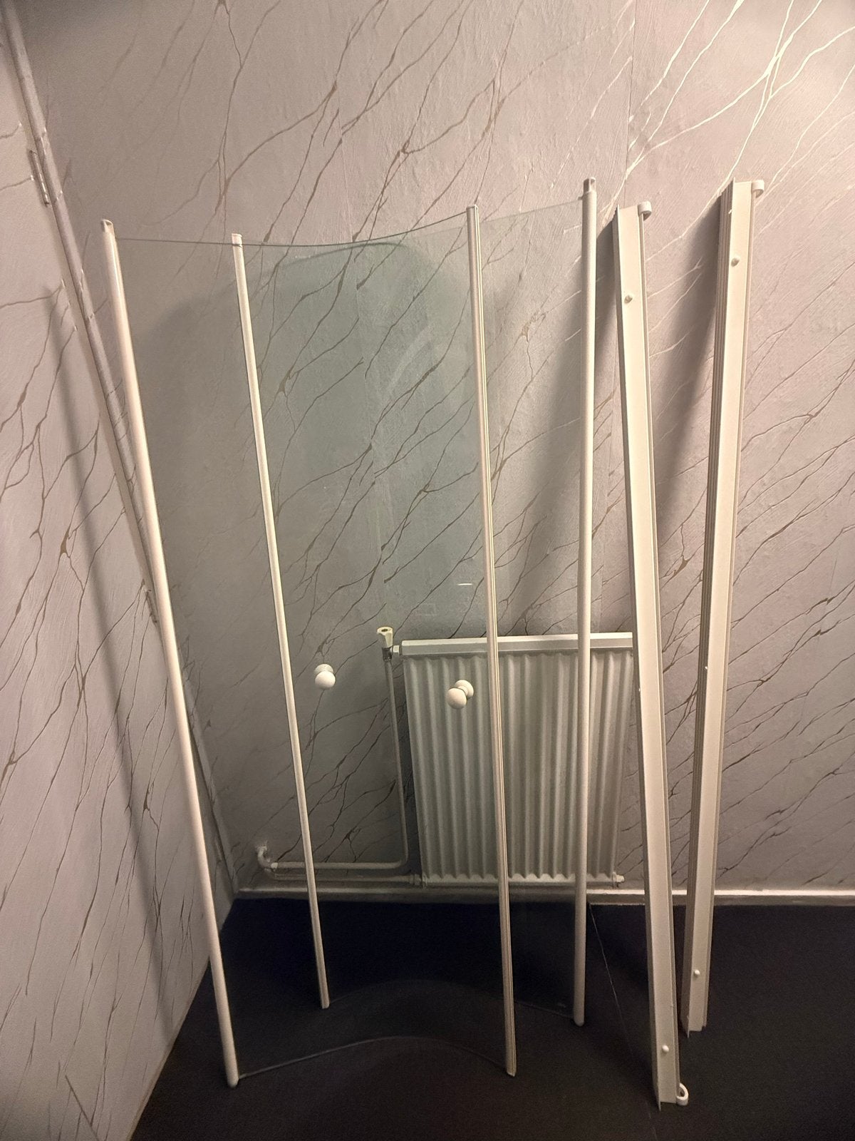 Douchecabine 90x90x180 cm met gebogen veiligheidsglas, Ophalen, Gebruikt, Glas, Douche