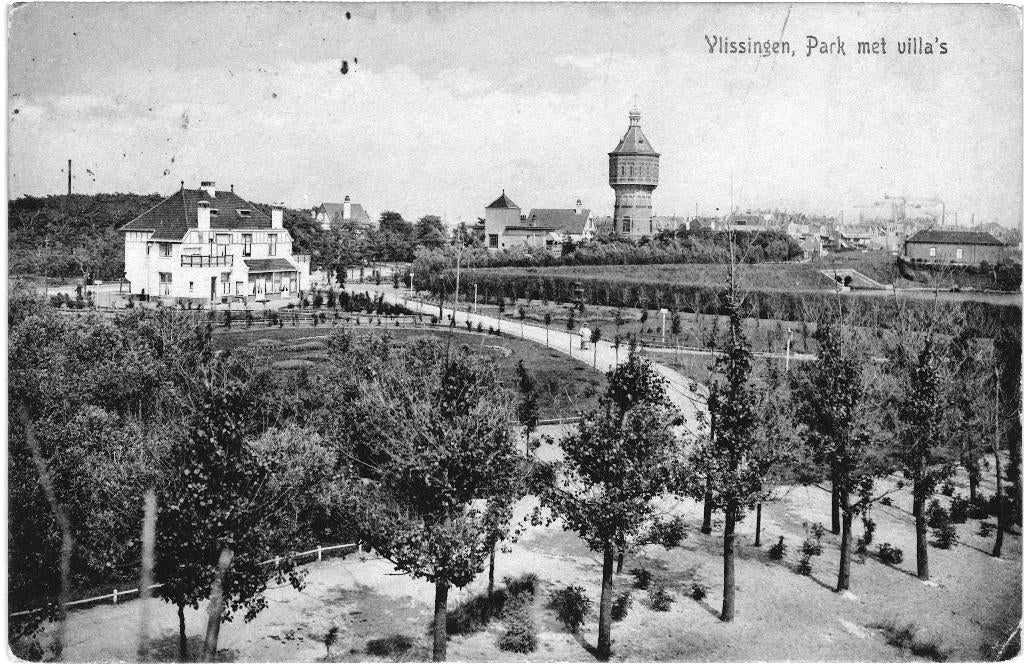 700718 Vlissingen 1913 Zeeland Park Villa Gelopen met zegel, Ophalen of Verzenden, Voor 1920, Gelopen, Zeeland