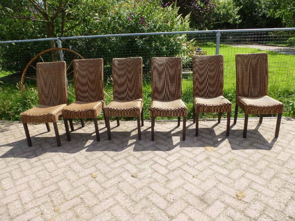 6 Loom Furniture B.V. stoelen, Ophalen, Gebruikt, Bruin, Mooi