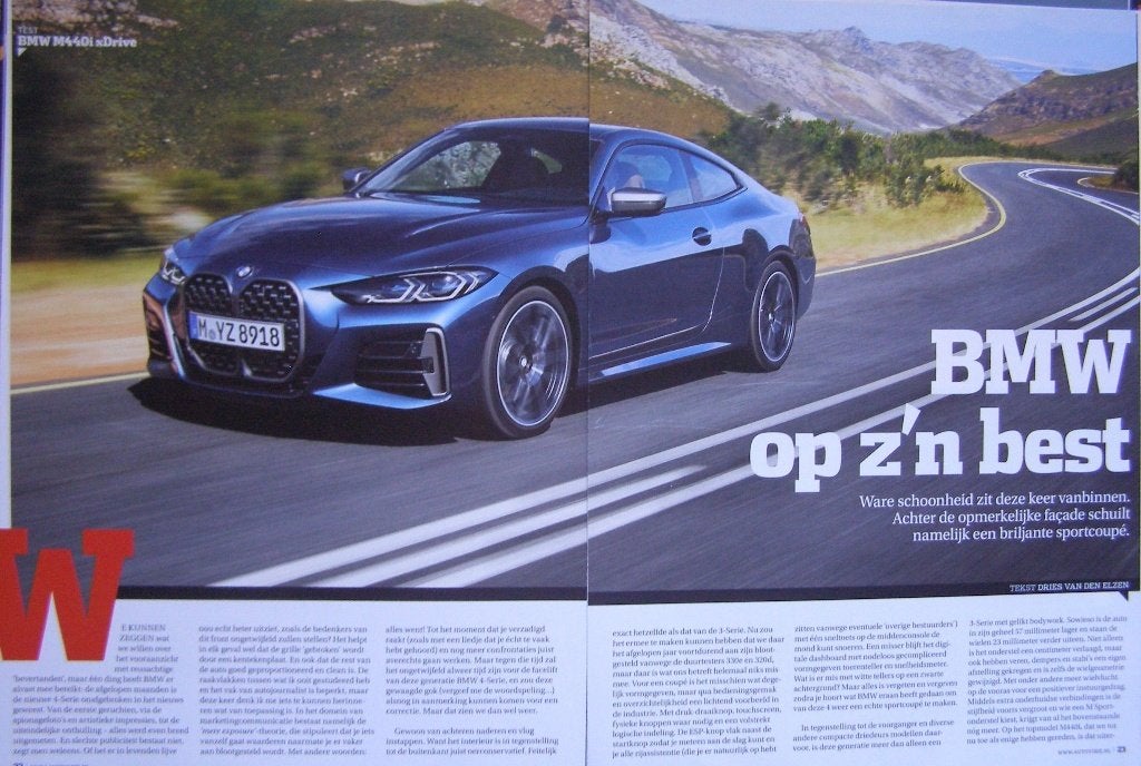 BMW 4 serie M440 G22 / 3 serie M340i G20 9x autotest lezen, Ophalen, Gelezen, BMW