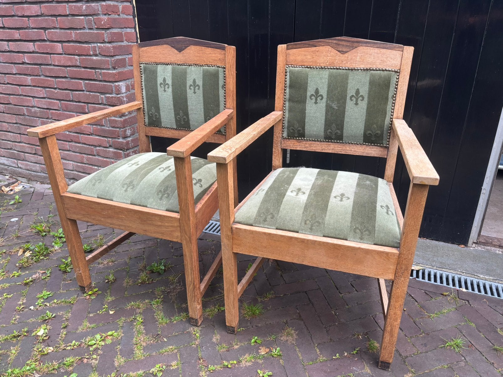 2 stoelen, Amsterdamse school, art deco, Antiek en Kunst, Ophalen