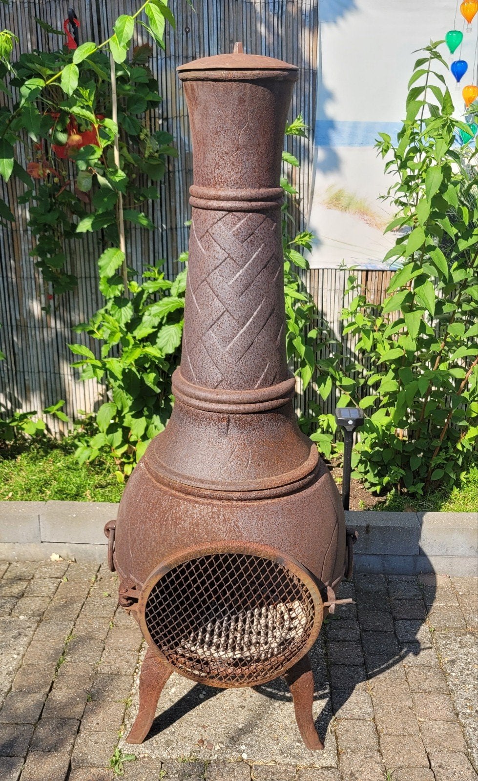 Gietijzeren potkachel 145cm hoog, Tuin en Terras, Tuinhaarden, Ophalen, Gebruikt