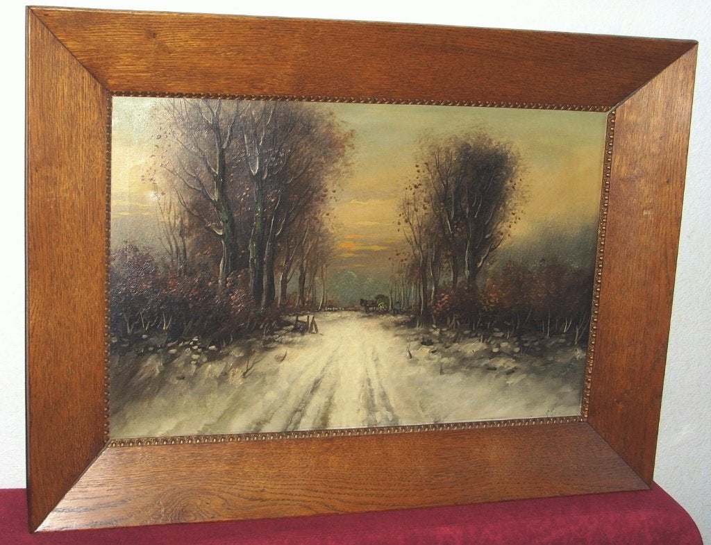 Antiek schilderij olieverf op linnen van Anton Muller, Ophalen of Verzenden