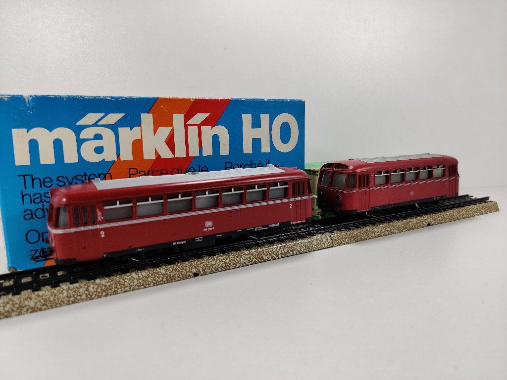 Marklin 3016 4018 DB railbus met bijwagen, Hobby en Vrije tijd, Wisselstroom, Gebruikt, Locomotief, Ophalen of Verzenden