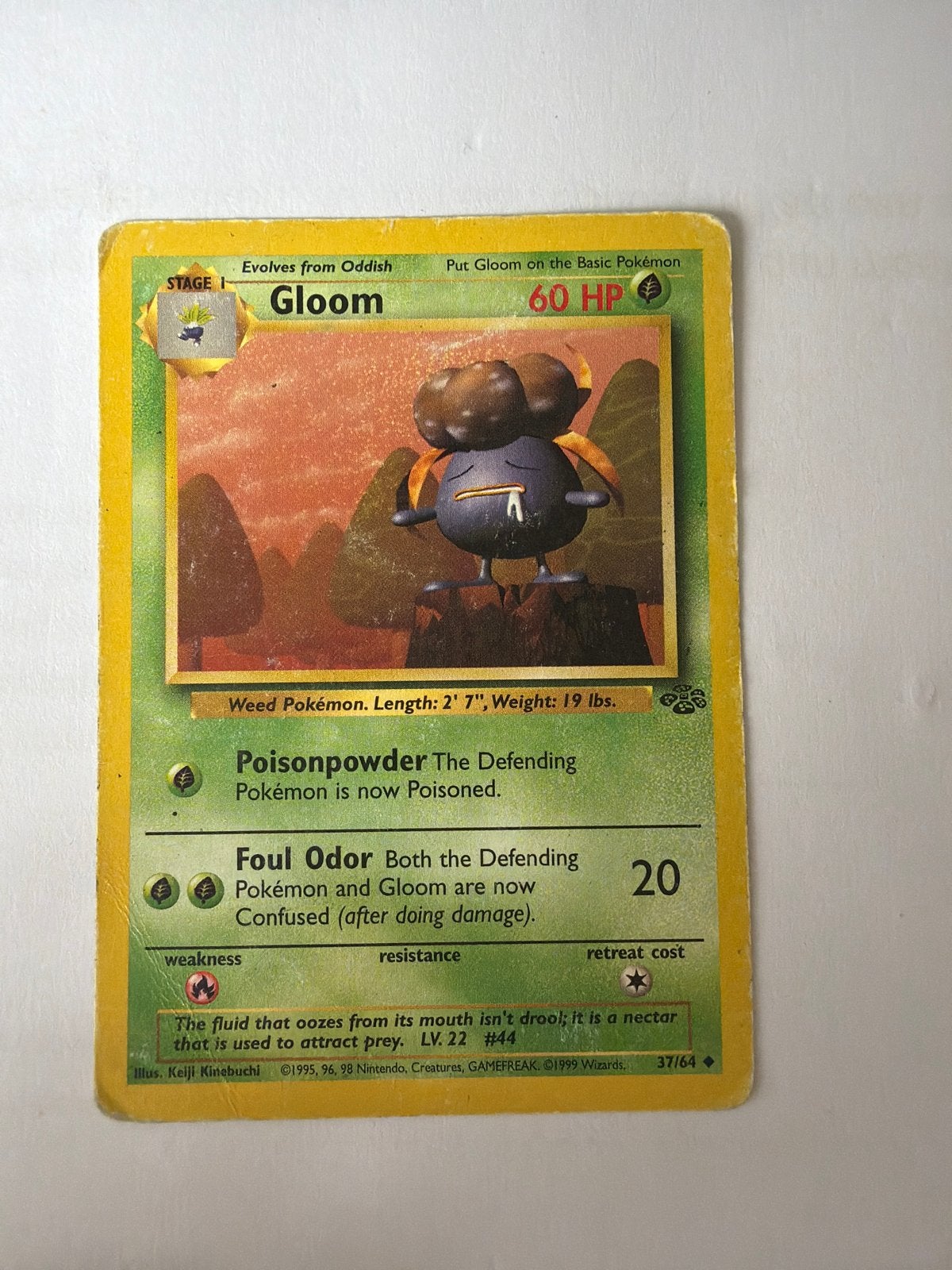 Gloom Pokémon Kaart 37/64 Jungle Set - Vintage, Ophalen of Verzenden, Gebruikt, Losse kaart