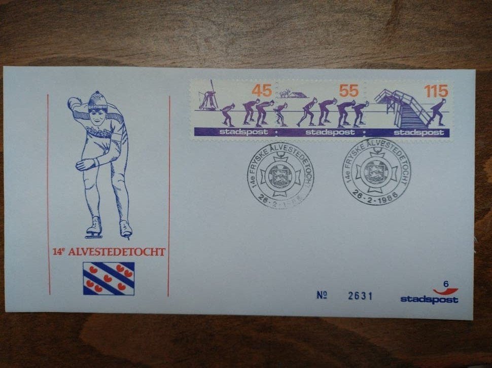 Envelop Stadspost 14e Elfstedentocht, Ophalen of Verzenden, Nederland