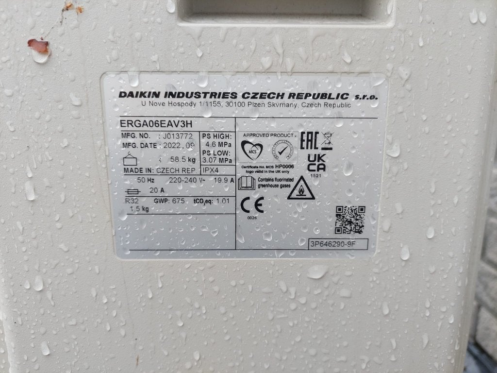 Daikin Altherma 3 R lucht/water warmtepomp buitenunit 6 kW, Ophalen, Hoog rendement (Hr), Overige typen, Zo goed als nieuw