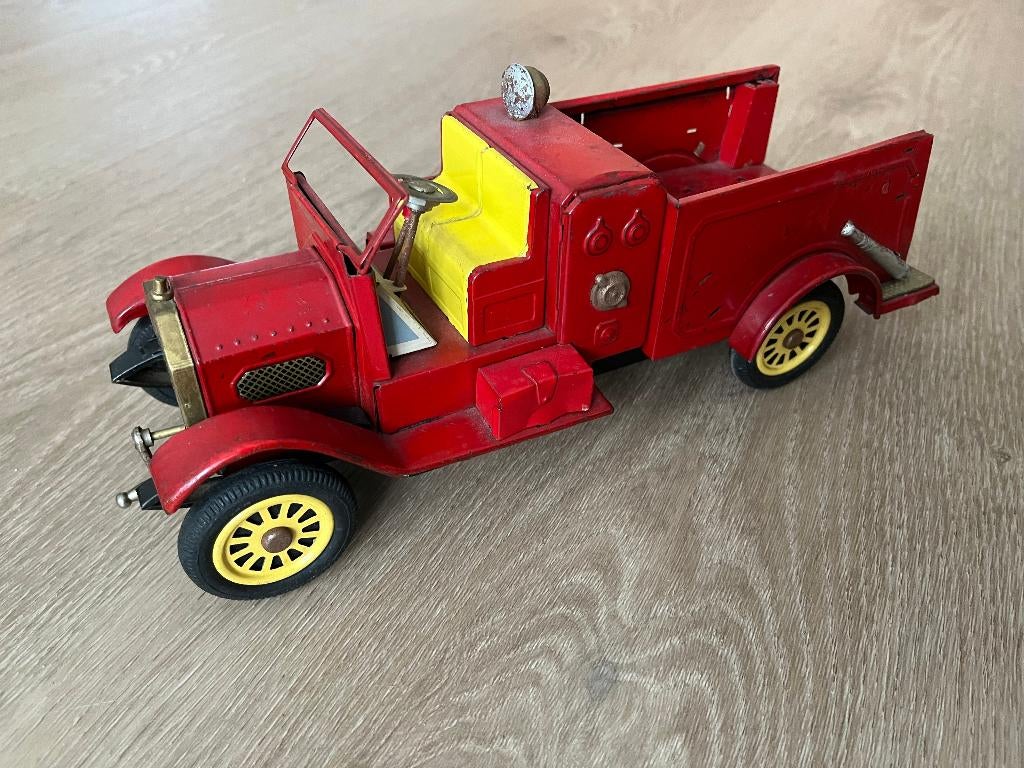 Vintage oldtimer van blik - Old Smoky brandweer auto, Ophalen of Verzenden