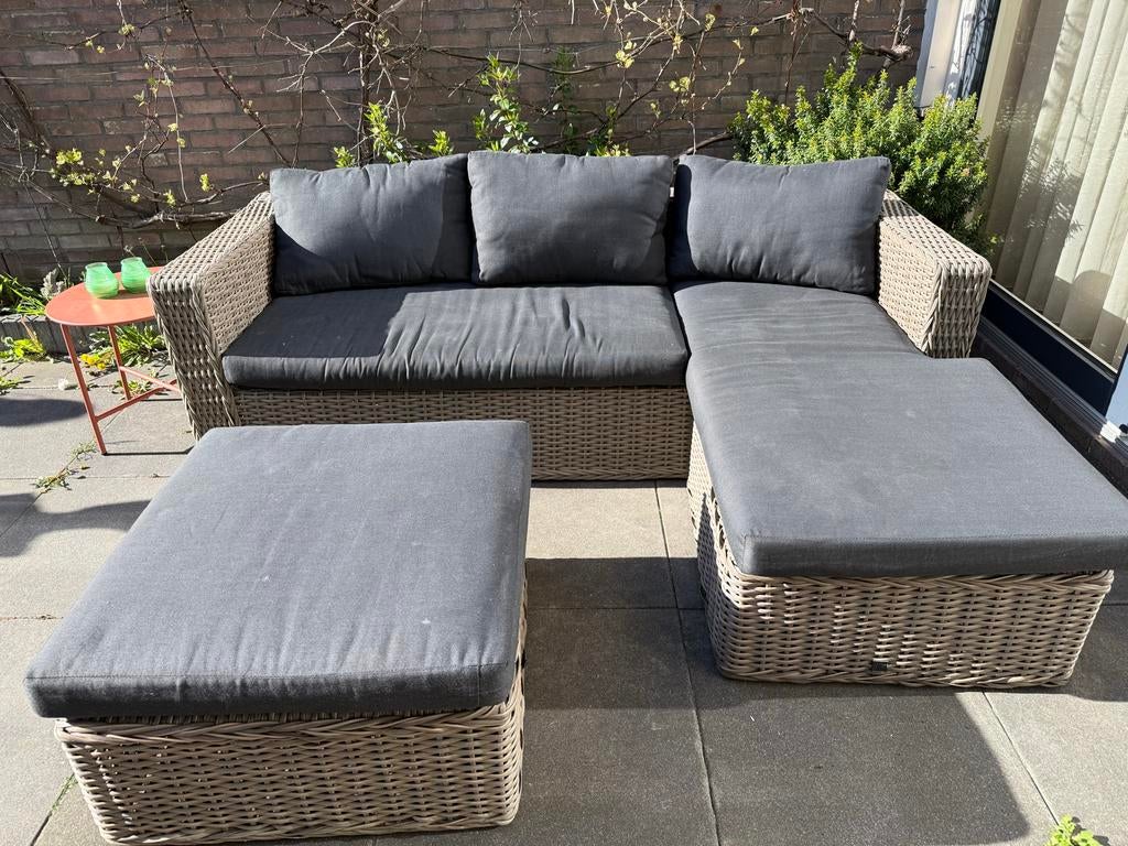Tuinset met hocker Pure collection, Tuin en Terras, Ophalen, Gebruikt, Wicker, Hocker