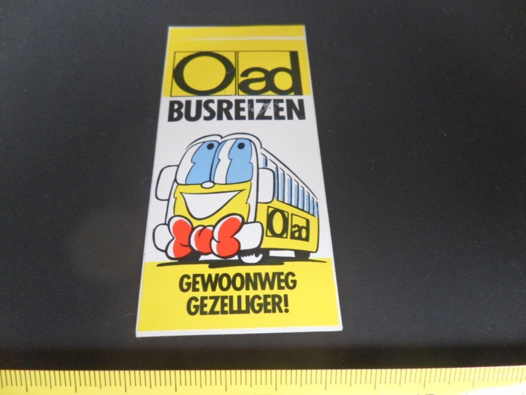 sticker 109 OAD busreizen gewoonweg gezelliger *, Verzamelen, Ophalen, Zo goed als nieuw