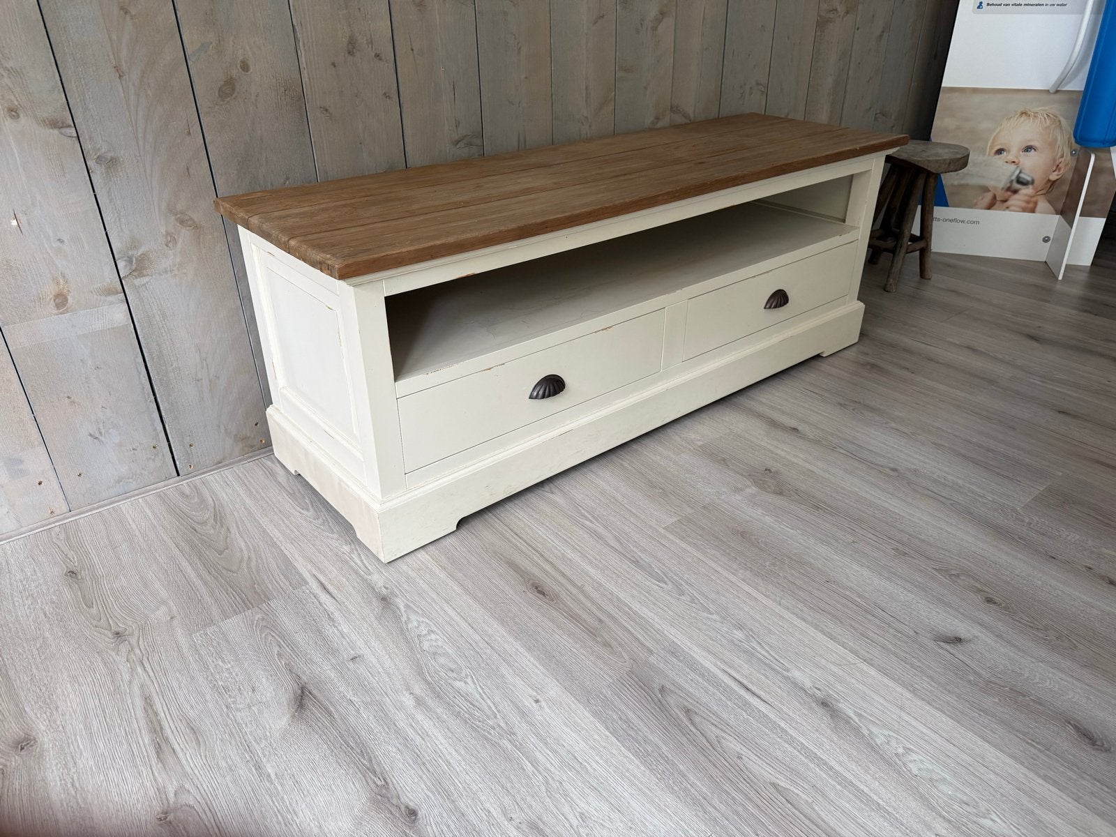 Landelijke eetkamer tafel & tv meubel &salon tafel, Huis en Inrichting, Gebruikt, 150 tot 200 cm, Ophalen of Verzenden, Minder dan 100 cm
