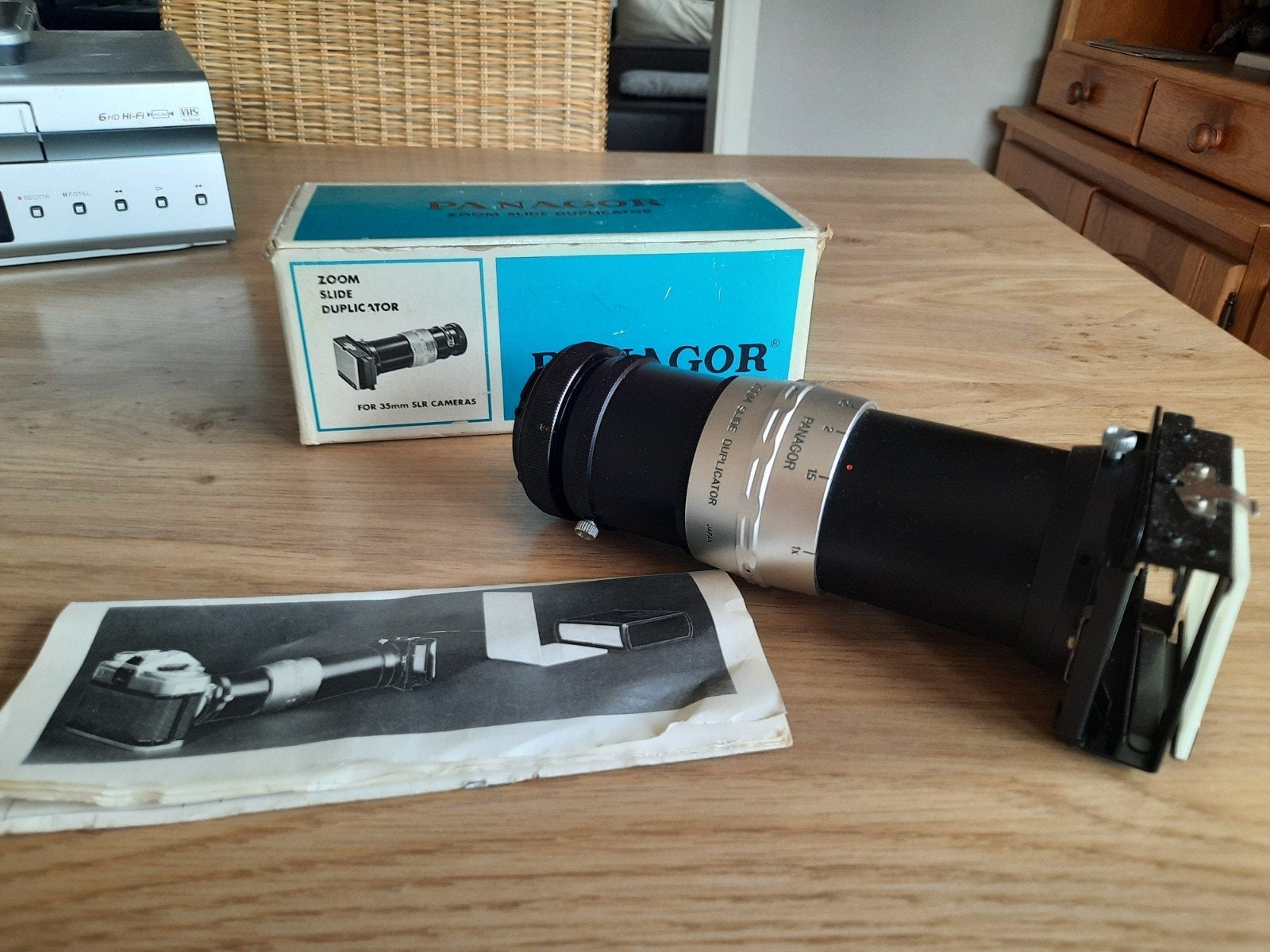 Panagor zoom slide duplicator voor SLR camera., Ophalen of Verzenden, Gebruikt, Spiegelreflex, Overige Merken