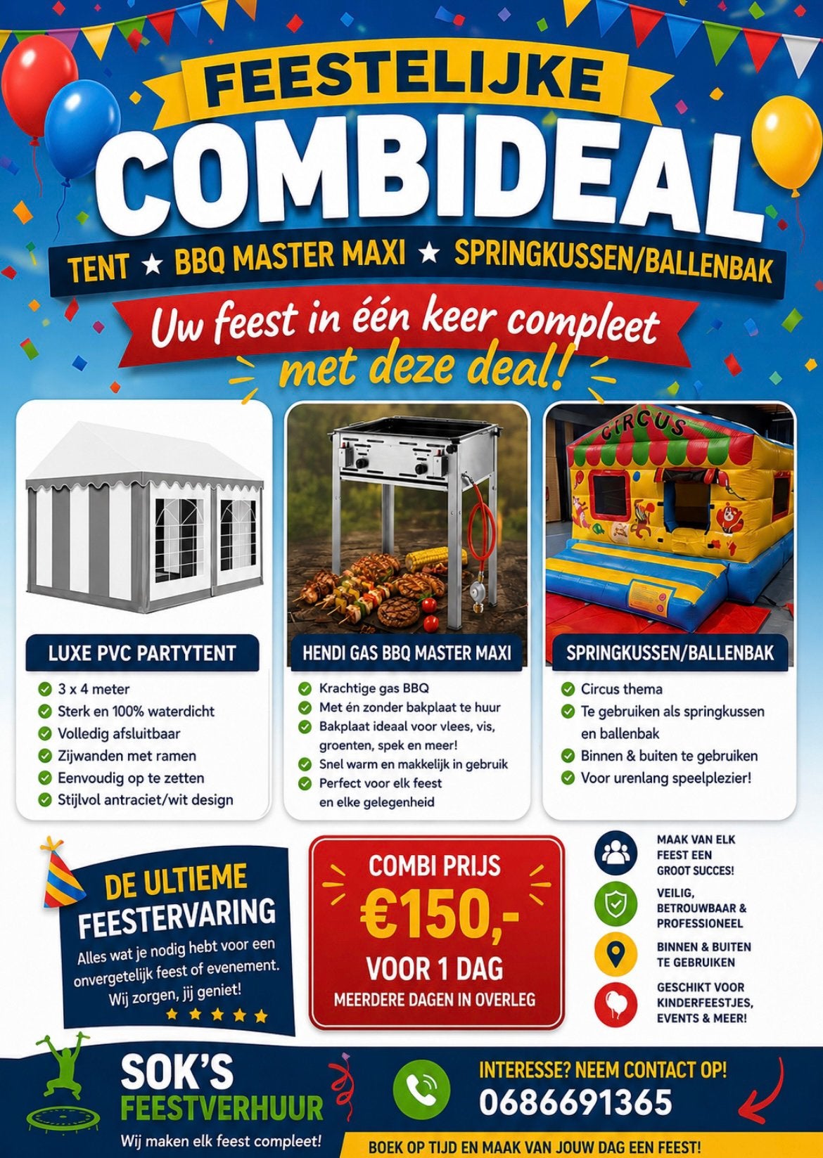 Feest huur, Ophalen, Zo goed als nieuw