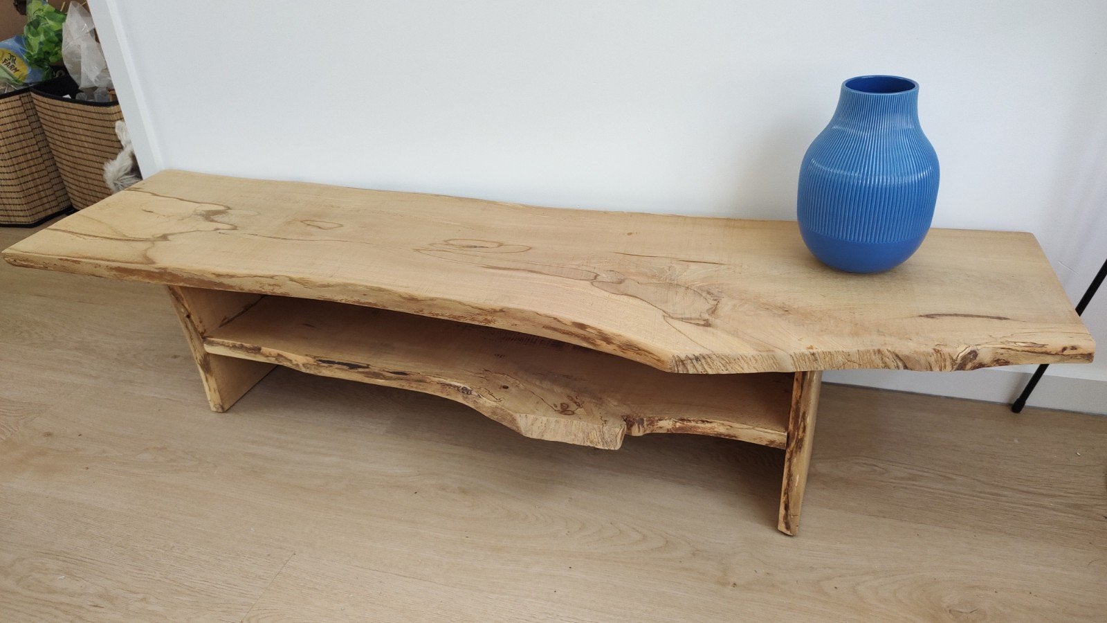 Massief mango tv-meubel, Ophalen, 100 tot 150 cm, Zo goed als nieuw, Minder dan 100 cm