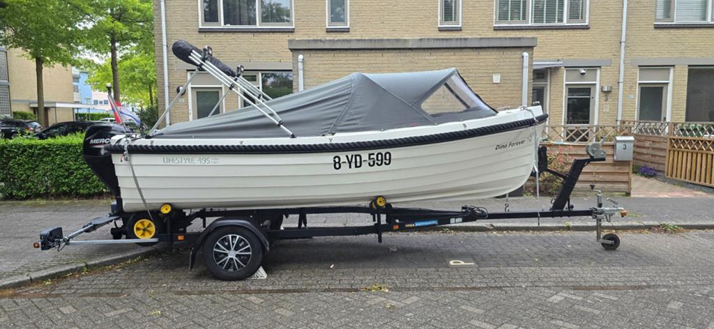 Luxe Lifestyle 495 Comfort (2019) | 25PK Mercury (2021), Watersport en Boten, Ophalen, Overige typen, 5 m, 2.00 meter