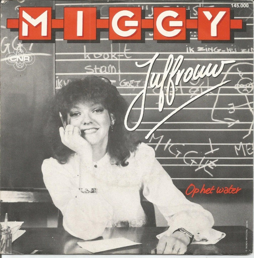 Miggy ‎– Juffrouw (1982), Gebruikt, Fotohoes, 7 inch, Ophalen of Verzenden
