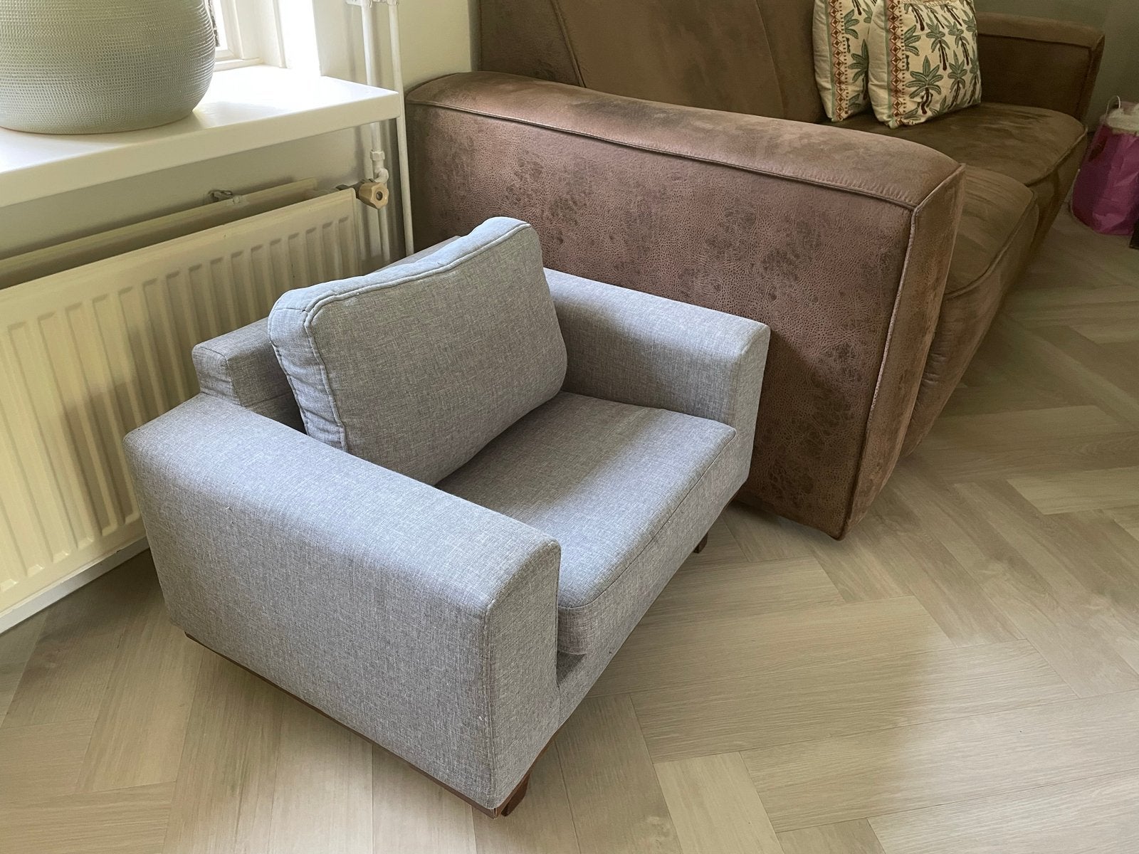 VT Wonen Kinderfauteuil - Grijs, Huis en Inrichting, Fauteuils, Gebruikt, Stof, 50 tot 75 cm, Minder dan 75 cm, Ophalen