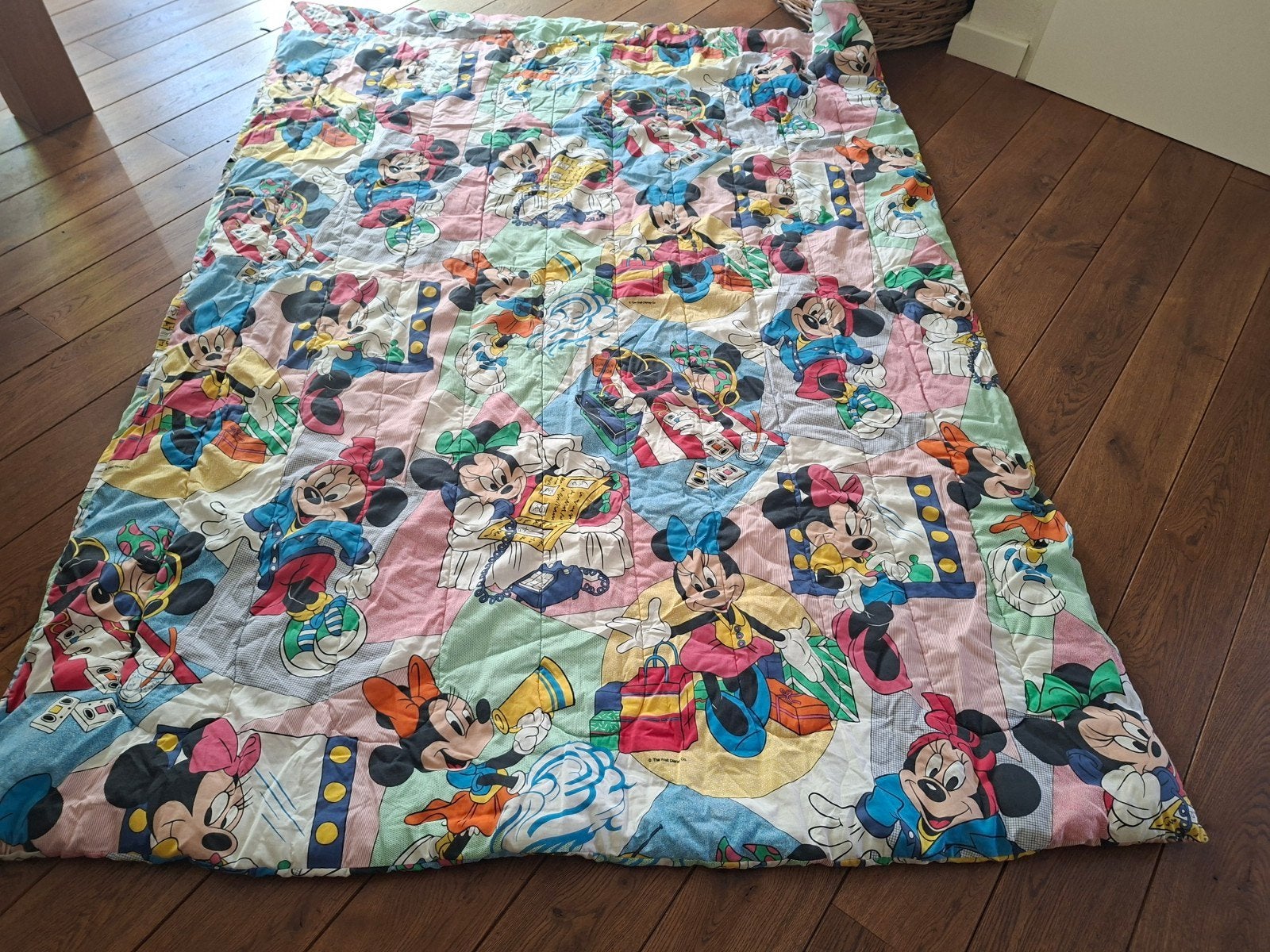 Vintage Disney Mickey Minnie Mouse Dekbed Kinderkamer, Gebruikt, Overige kleuren, Jongetje of Meisje, Ophalen of Verzenden
