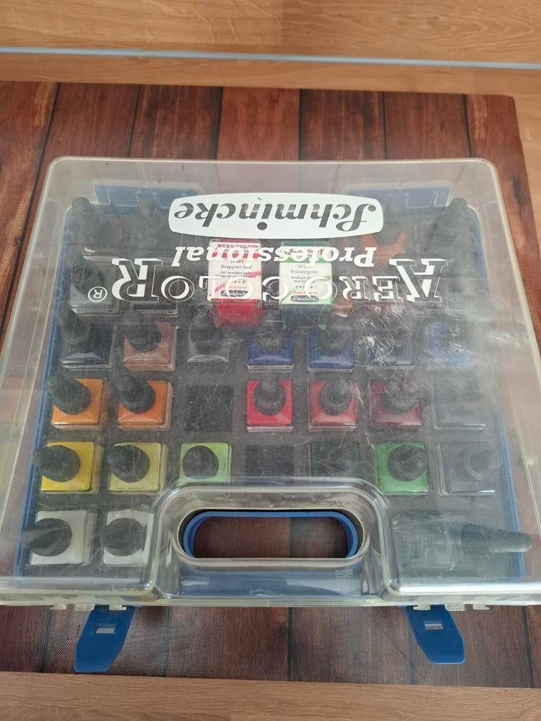 Schmincke Aerocolor Professional Airbrush Verf Sorteerkoffer, Ophalen, Gebruikt, Airbrush en Toebehoren