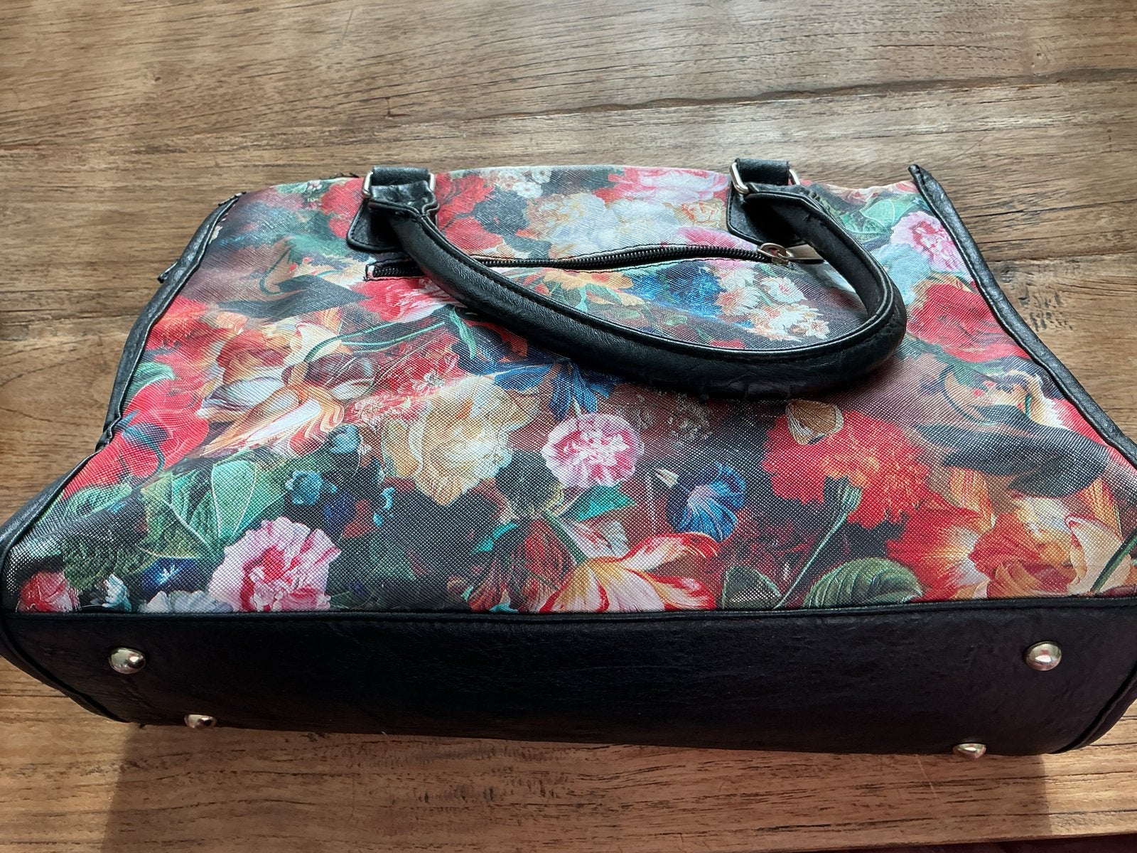 Bloemenprint Handtas - Stijlvol en Ruim, Ophalen, Gebruikt, Overige kleuren, Handtas