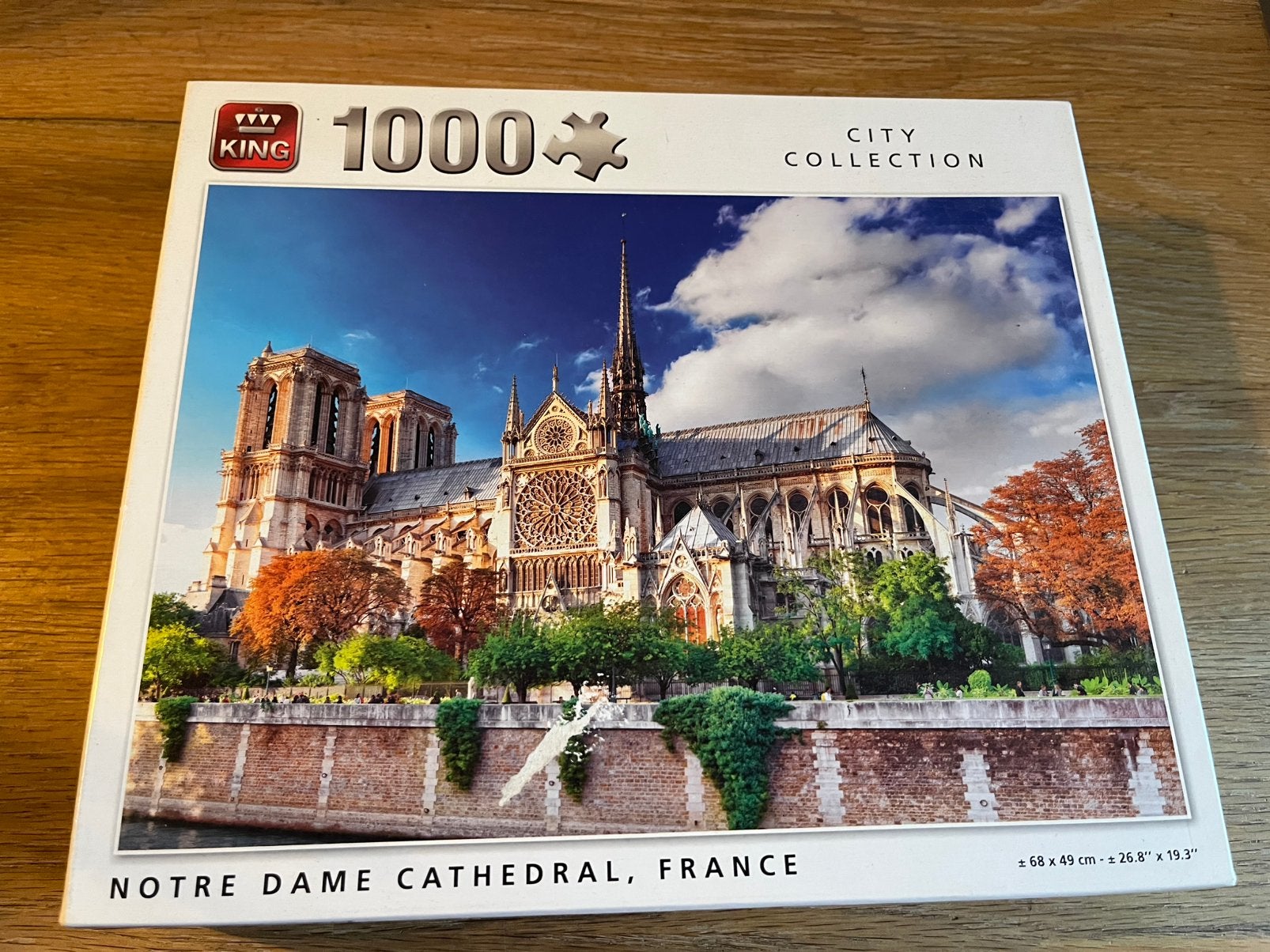 Puzzel Notre Dame Parijs 1000 stukjes, Ophalen of Verzenden, 500 t/m 1500 stukjes, Zo goed als nieuw, Legpuzzel