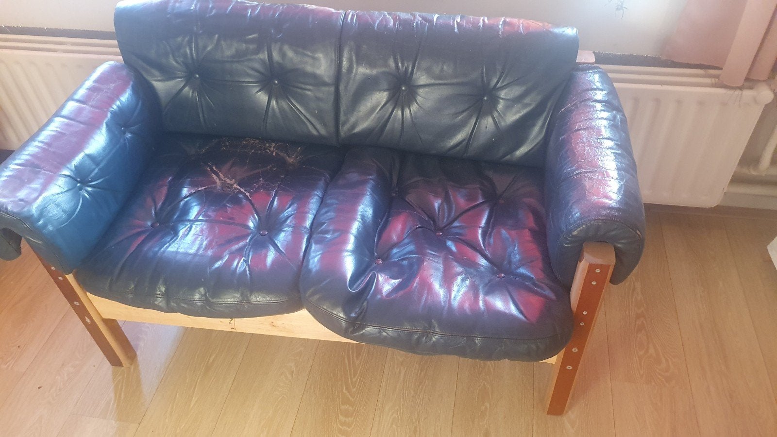 Houten bankje, Ophalen, Gebruikt, Tweepersoons, Hout