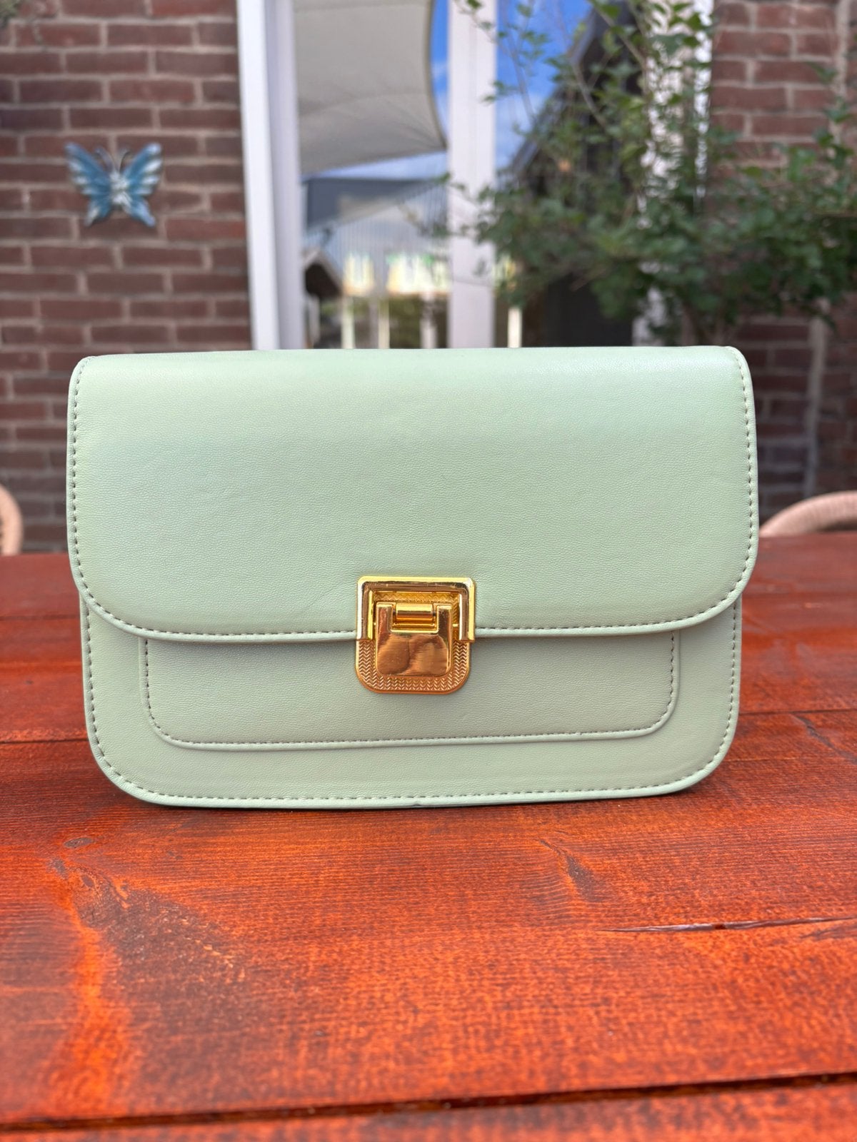 Mooi mintgroen tasje crossbody bag, Antiek en Kunst, Antiek | Emaille, Ophalen of Verzenden