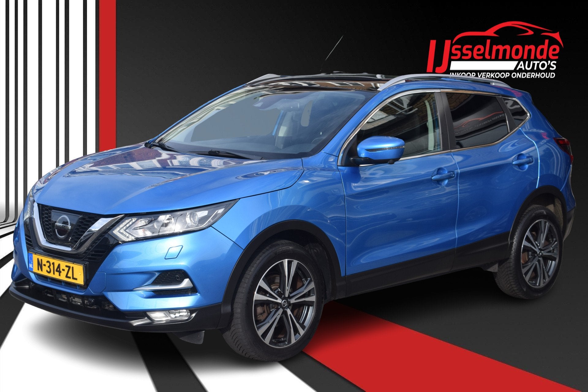 Nissan QASHQAI 1.2 Tekna Automaat Pano 360 Camera (bj 2018), Stof, Gebruikt, 4 cilinders, Blauw